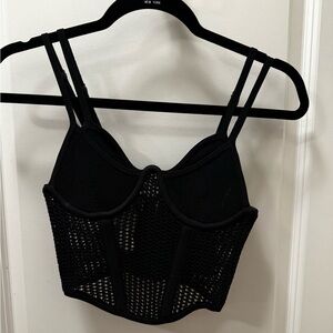Pinko Black Mesh Bra Top